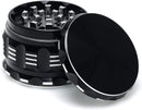 4-Layer Flower Herb Mill Grinder | Black W/ White Lines