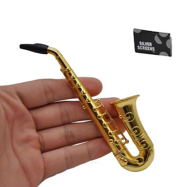 Mini Saxophone Smoking Pipe [Metal] - V-Station Store