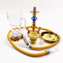 16" Golden Glass Water Pipe Hookah-Narguile-Shisha W/ Lights - V-Station Store