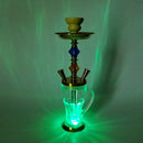 16" Golden Glass Water Pipe Hookah-Narguile-Shisha W/ Lights - V-Station Store