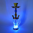 16" Golden Glass Water Pipe Hookah-Narguile-Shisha W/ Lights - V-Station Store