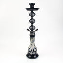 20" Tall Glass Dab Rigs (Narguile-Shisha) Black/White | Water Bong Pipes - V-Station Store