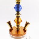 16" Golden Glass Water Pipe Hookah-Narguile-Shisha W/ Lights - V-Station Store