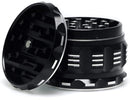 4-Layer Flower Herb Mill Grinder | Black W/ White Lines