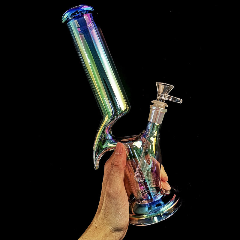 12″ Meniscus Glass Dab Rigs | Rainbow | Water Bong Pipes - V-Station Store