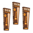 Pre-Rolled Cones & Rolling Papers 1-¼ Size OCB Cones: 18-Pack | Virgin Unbleached Pre-Rolled Cones