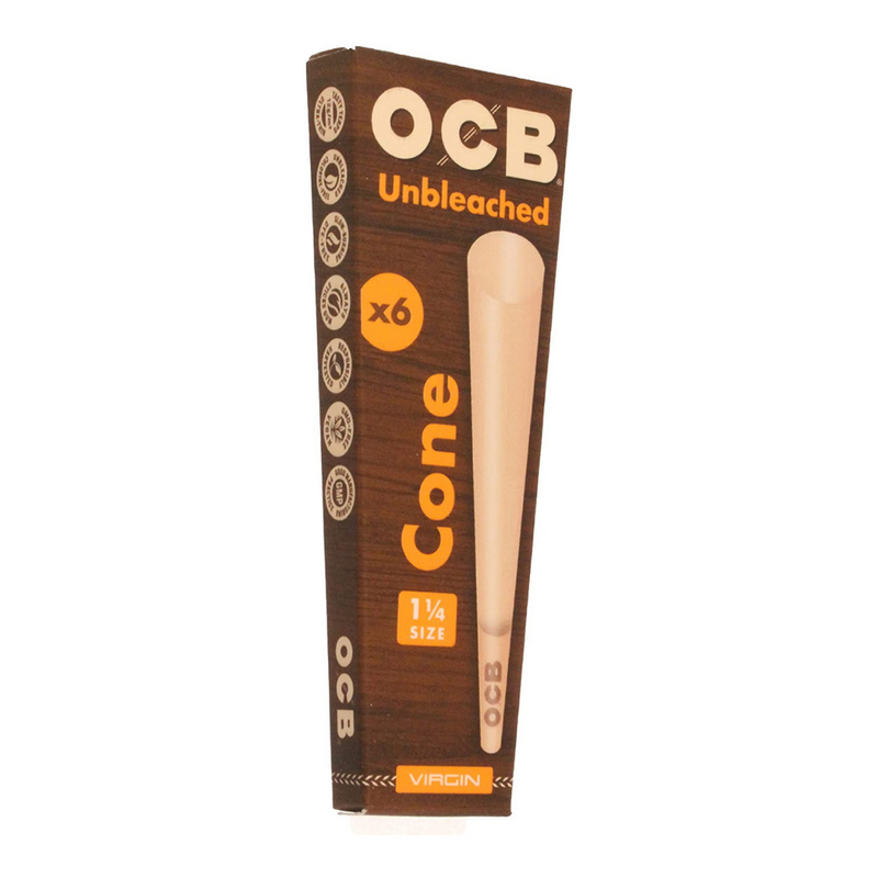 Pre-Rolled Cones & Rolling Papers 1-¼ Size OCB Cones: 36-Pack | Virgin Unbleached Pre-Rolled Cones