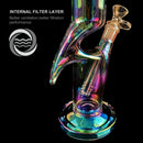 12″ Meniscus Glass Dab Rigs | Rainbow | Water Bong Pipes - V-Station Store