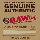 King Size RAW Cones Bundle: 50-Pack + Cone Loader | RAW Classic Pre-Rolled Cones - V-Station Store