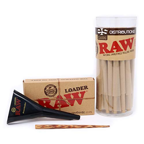 King Size RAW Cones Bundle: 50-Pack + Cone Loader | RAW Classic Pre-Rolled Cones - V-Station Store
