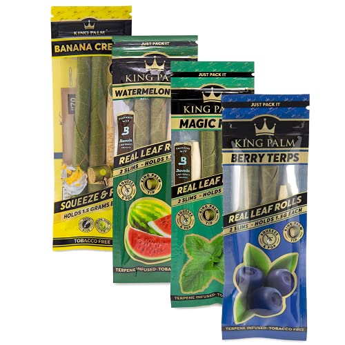 KING PALM Slim Size Blunt Wraps/Cones [All Flavors] | Flavored Real Leaf Rolls/Wraps - V-Station Store