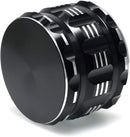 4-Layer Flower Herb Mill Grinder | Black W/ White Lines