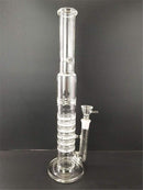 17″ Straight Glass Dab Rigs [White] | Water Bong Pipes - V-Station Store