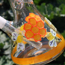 11″ Glass Dab Rigs / Beaker Bong (Bees & Flowers) | Water Bong Pipes - V-Station Store
