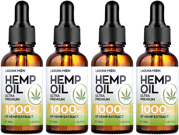 4-Pack Premium Organic Hemp Oil | 1000mg & 3000mg Of Hemp Extract