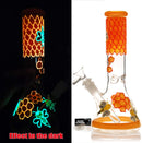 11″ Glass Dab Rigs / Beaker Bong (Bees & Flowers) | Water Bong Pipes - V-Station Store
