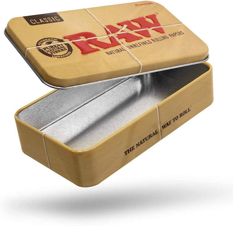 RAW Cones 1-¼ Size 20-PACK + Tin Container + Scoop Card | RAW Pre-Rolled Cones Bundle