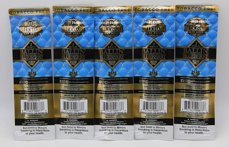 Pre-Rolled Cones & Rolling Papers 10-Wraps Box: Billionaire Hemp Wraps | All Flavors
