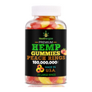 Hemp Rings Gummies: 25 Large Peach Rings | Made In USA
