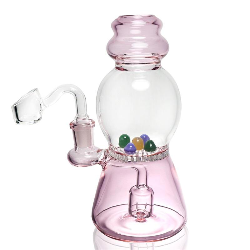 9″ Glass Dab Rigs W/ Perc. (Pink/Blue/Green) | Water Bong Pipes - V-Station Store