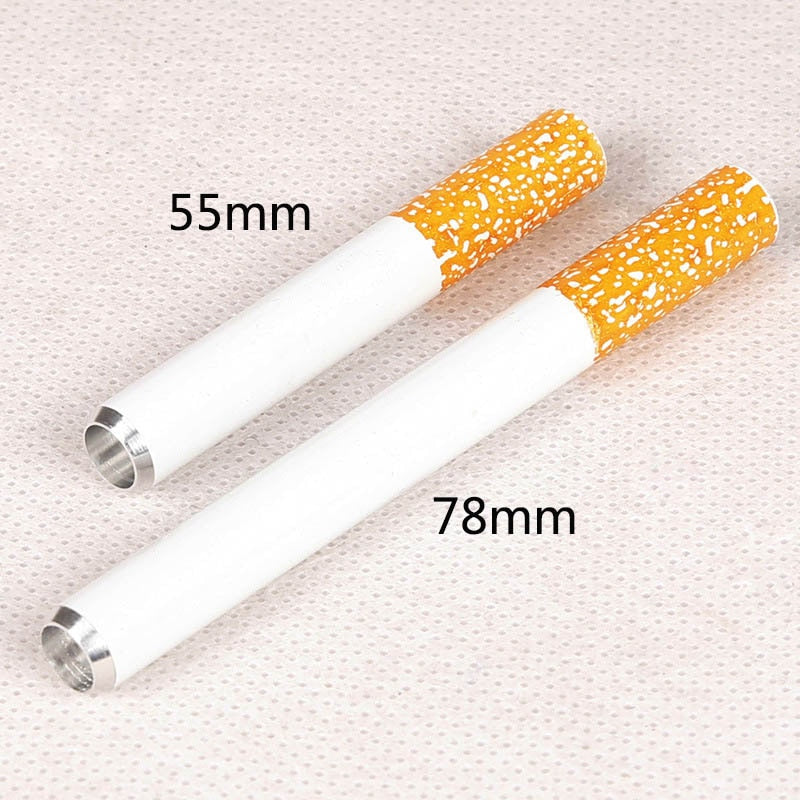 Portable Metal Aluminum Pipe (78mm 55mm) – Cigarette Shape - V-Station Store