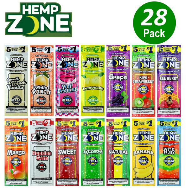 Hemp Zone Wraps: Monthly Subscription Box | Variety Pack: 140 Wraps Total