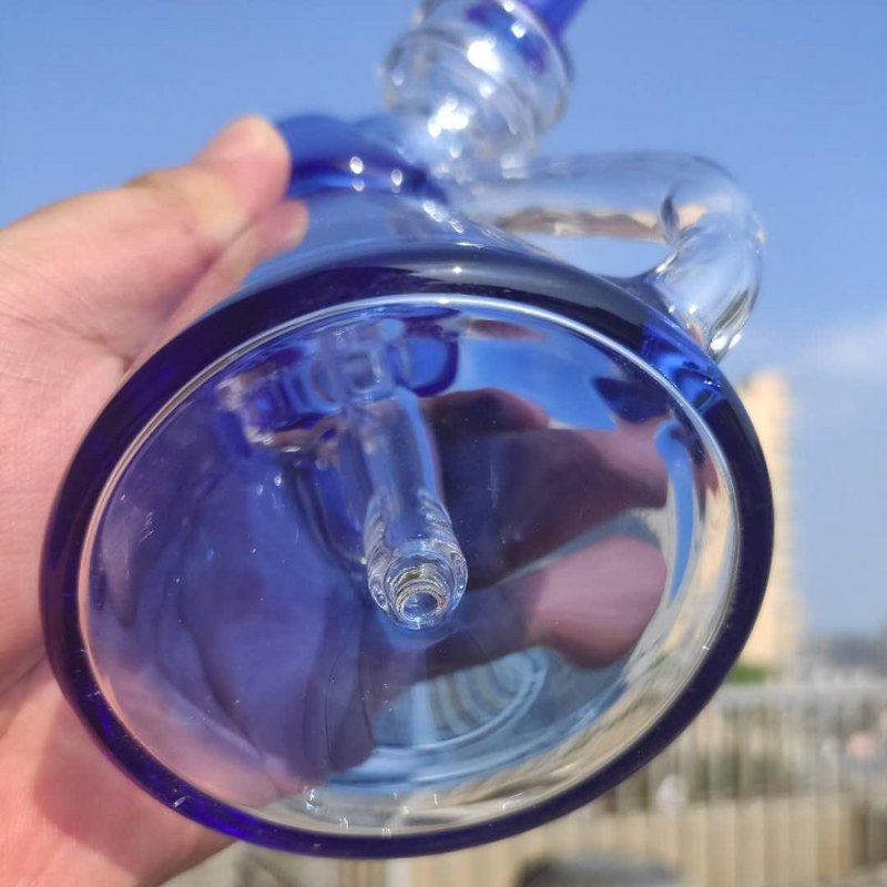 8" Glass Dab Rigs [Blue/Clear] | Water Bong Pipes - V-Station Store