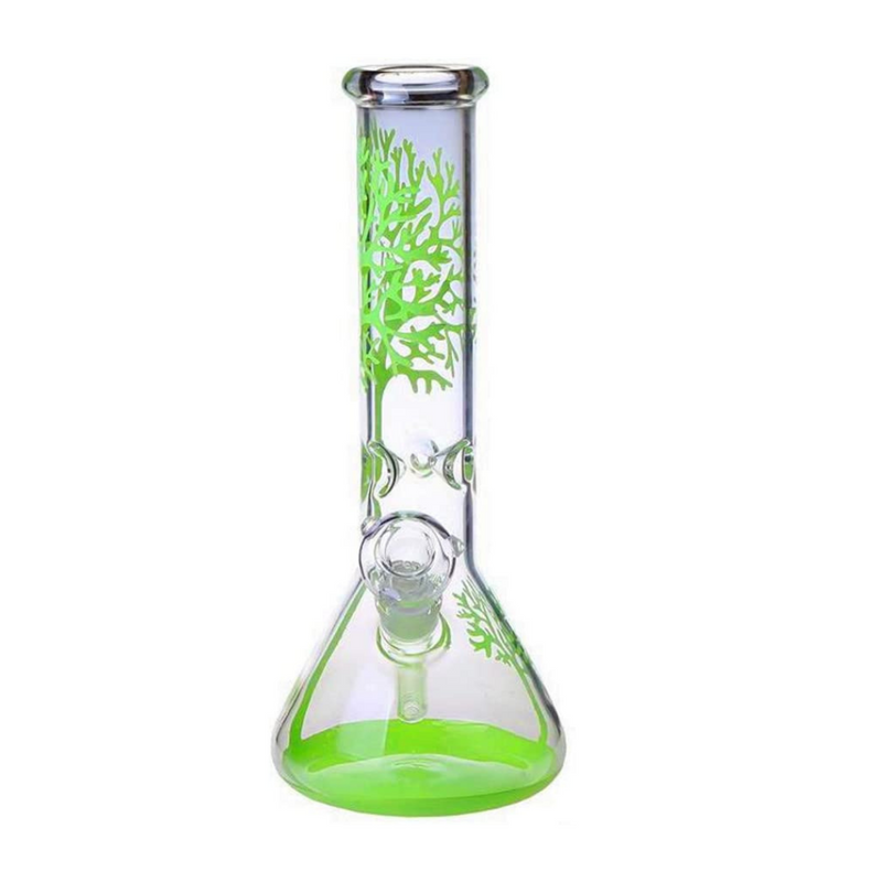 11″ Glass Dab Rigs / Beaker Bong W/ Perc. (Fluorescent Tree Edition) - V-Station Store