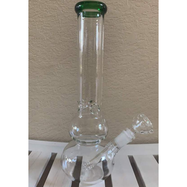 Glass Dab Rigs, Water Pipes, Bongs 11" Clear Double Glass Dab Rigs / Beaker Bong | Water Bong Pipes