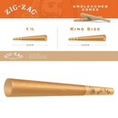 Monthly Smoking & Weed Subscription Box 1-¼ Size ZIG-ZAG Cones | Unbleached Pre-Rolled/Rolling Cones W/Tips
