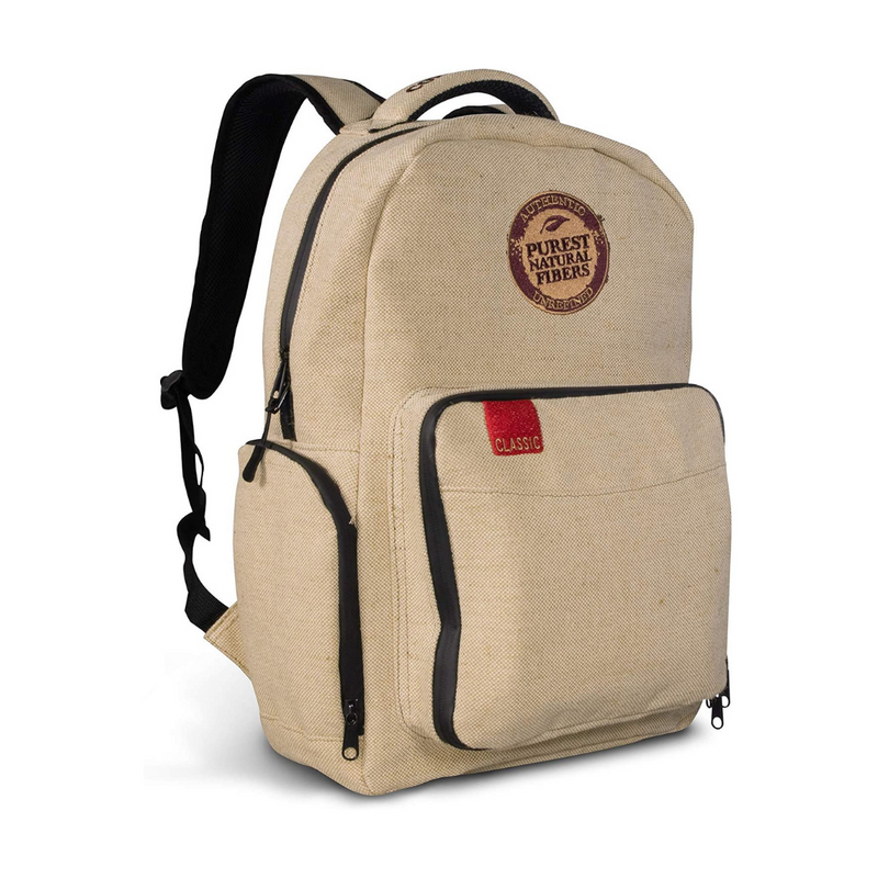 RAW Burlap Backpack | Smell Proof 6-Layer Design W/ Double Zippers
