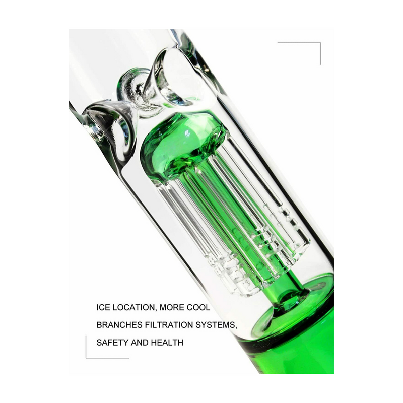 12″ Glass Dab Rigs / Beaker Bong With Perc. (Green Brain) | Water Pipes - V-Station Store