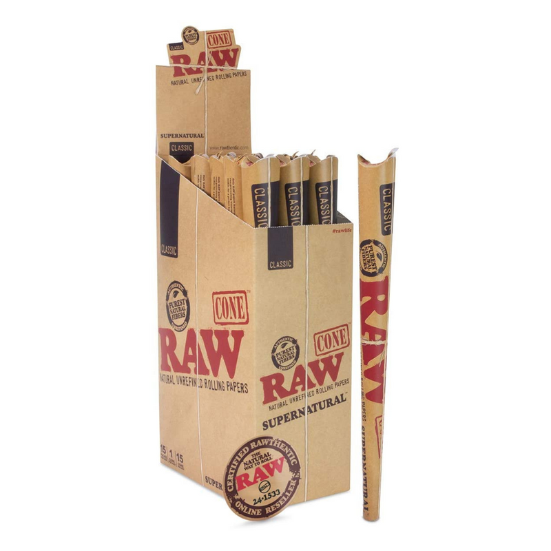 Supernatural Size RAW Cones | RAW Classic Pre-Rolled/Rolling Cones - V-Station Store
