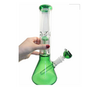 12″ Glass Dab Rigs / Beaker Bong With Perc. (Green Brain) | Water Pipes - V-Station Store