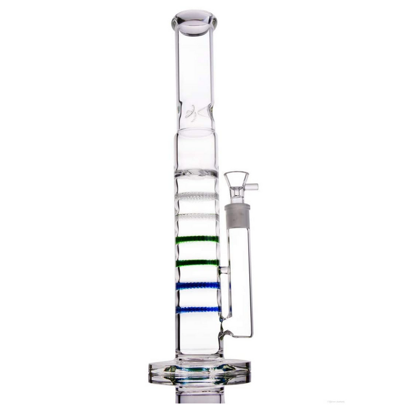 17″ Straight Glass Dab Rigs [Colored Lines] | Water Bong Pipes - V-Station Store