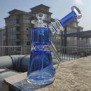 8" Glass Dab Rigs [Blue/Clear] | Water Bong Pipes - V-Station Store