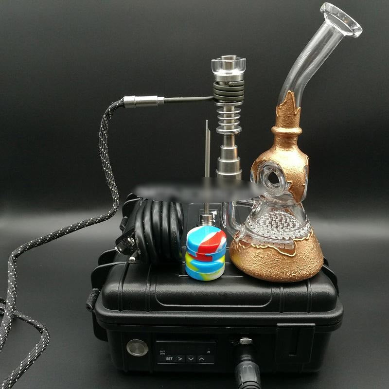 Electric E-Nail Dab Kit With Glass Dab Rig/Bong [Deluxe Hard Case] - V-Station Store