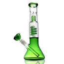 12″ Glass Dab Rigs / Beaker Bong With Perc. (Green) | Water Pipes - V-Station Store