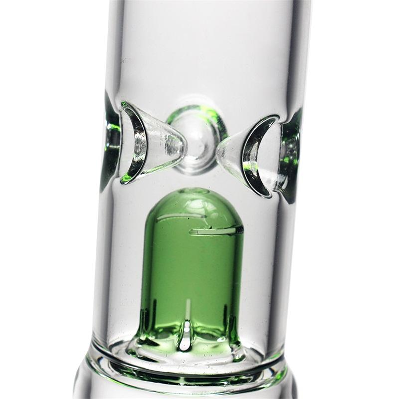 12″ Glass Dab Rigs / Beaker Bong With Perc. (Green) | Water Pipes - V-Station Store