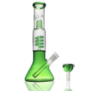 12″ Glass Dab Rigs / Beaker Bong With Perc. (Green) | Water Pipes - V-Station Store