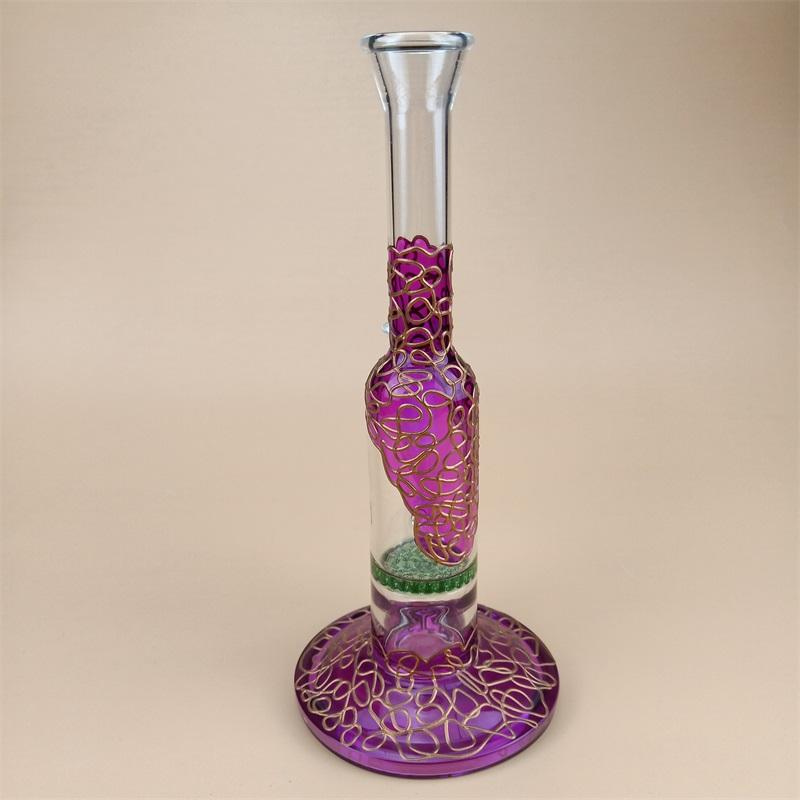 12″ Artistic Straight Glass Dab Rigs W/ Perc | Water Bong Pipes - V-Station Store