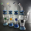 14″ Straight Glass Dab Rigs W/Color Edge Oil Rigs | Thick Water Bong Pipes - V-Station Store