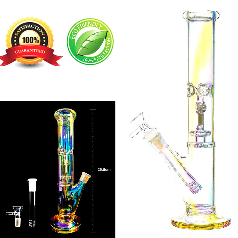 12″ Straight Glass Dab Rigs [Rainbow] | Water Bong Pipes - V-Station Store
