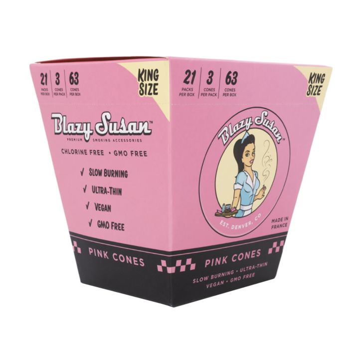KING Size Blazy Susan Pink Rolling/Pre-Rolled Cones | 110-mm