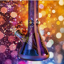12″ Glass Dab Rigs | Water Beaker Bong With Perc. (Metallic Rainbow) - V-Station Store