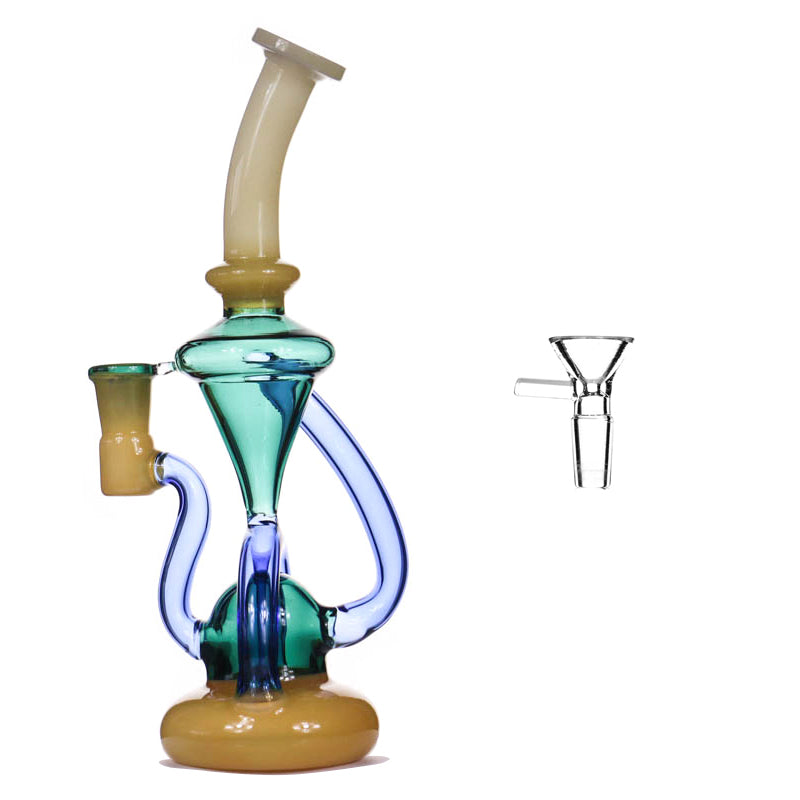 9" Deluxe Glass Dab Rigs [Bubbler] | Water Bong Pipes - V-Station Store