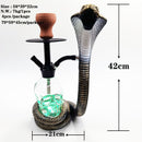 17" Deluxe Glass Water Pipe Hookah-Narguile-Shisha W/ Lights (Cobra/Skull Design) - V-Station Store