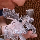 Octopus Glass Rigs Glass Bong Water Pipe Dab With 14.4mm Male Joint Handmade Craft Bubbler Heady Nail Cap Wholesaler