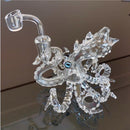 Octopus Glass Rigs Glass Bong Water Pipe Dab With 14.4mm Male Joint Handmade Craft Bubbler Heady Nail Cap Wholesaler