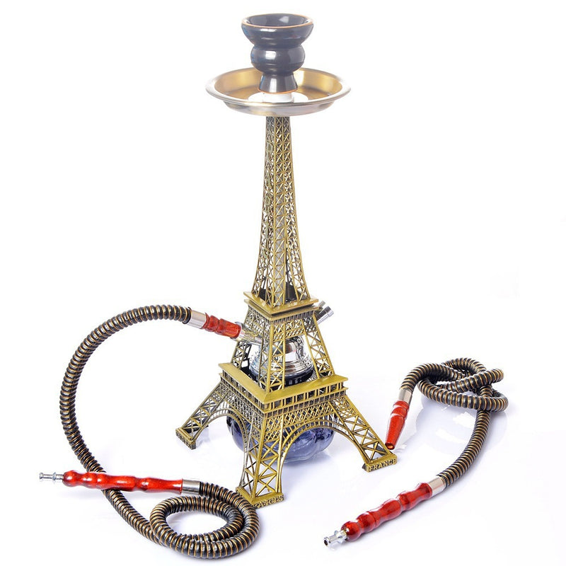 15" Eiffel Tower Glass Water Pipe Hookah / Narguile / Shisha (Double Tube Filter) - V-Station Store